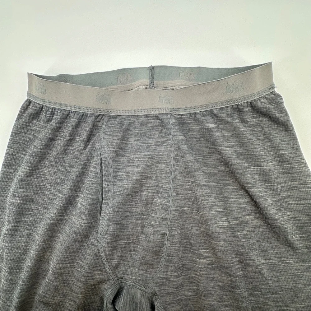 REI Co-op Mens Medium Gray Space Dye Midweight Base Layer Set Top & Bottoms